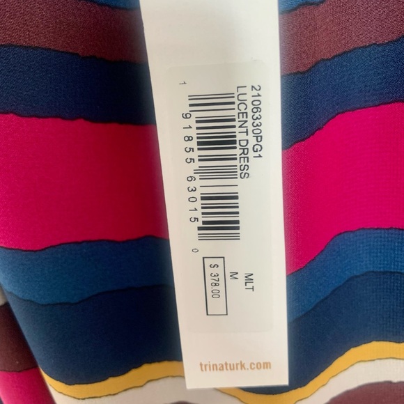 NWT! Trina Turk women’s Lucent Dress off the shoulder with waste tie Size M - Picture 4 of 4